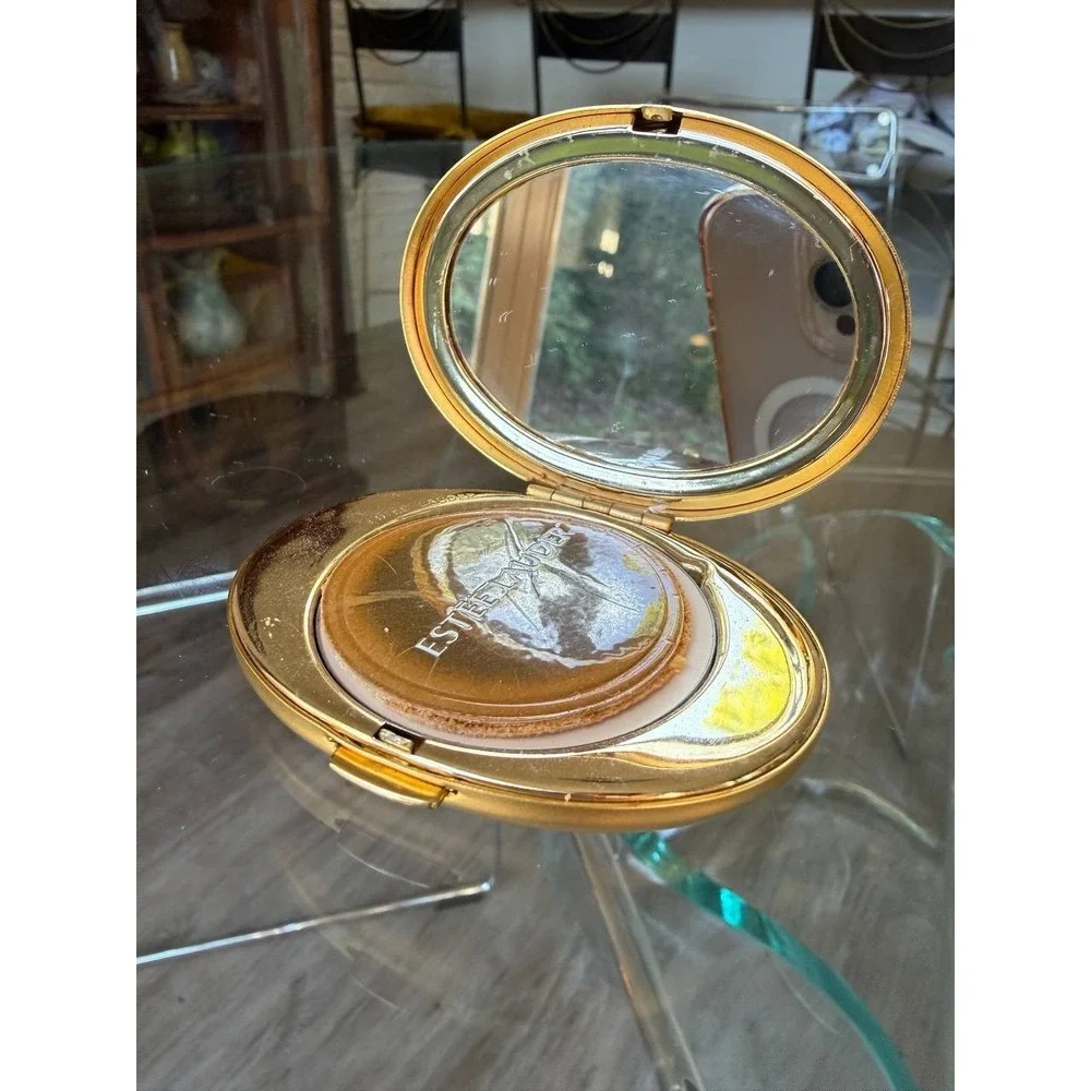 Estee Lauder Golden Aquarius Compact Lucidity Powder Vintage Zodiac Gold
